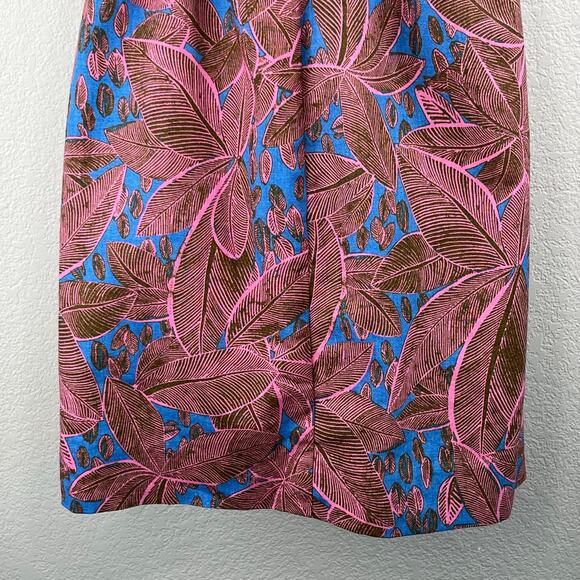 Rachel Roy Pink Green Tropical Linen Blend Pleated Strapless Mini Sheath Dress 0 - Picture 11 of 15